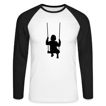 SchaukEmma - Unisex Long Sleeve Baseball T-Shirt - white/black - Front - Nik (191cm)