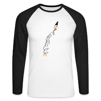 Jack-in-the-box (white) - Unisex Long Sleeve Baseball T-Shirt - white/black - Front - Nik (191cm)