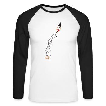 Jack-in-the-box (transparent) - Unisex Long Sleeve Baseball T-Shirt - white/black - Front - Nik (191cm)