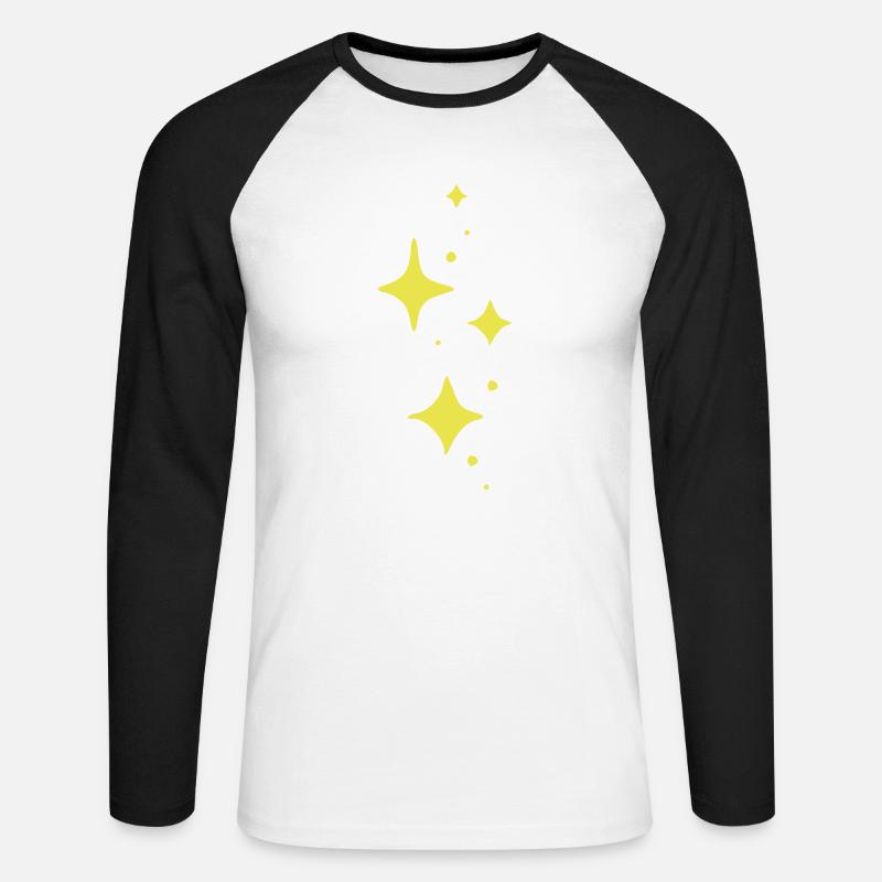 Glitzer Dekor Element - Unisex Baseballshirt langarm - Weiß/Schwarz