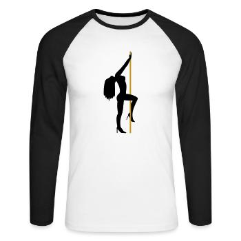 Sexy Fille - T-shirt baseball manches longues Homme - blanc/noir - Devant - Nik (191cm)