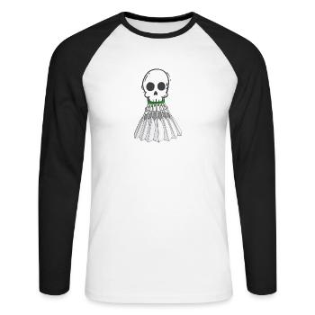 badminton badminton badminton joueur de badminton joueur de badminton badminton - T-shirt baseball manches longues Homme - blanc/noir - Devant - Nik (191cm)