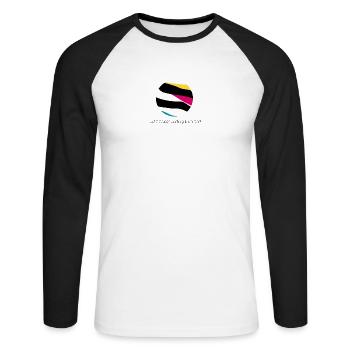 Cold water surfing denmark - Unisex Baseballshirt langarm - Weiß/Schwarz - Vorne - Nik (191cm)