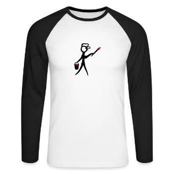 Artist, Painter & your text? - Unisex Long Sleeve Baseball T-Shirt - white/black - Front - Nik (191cm)