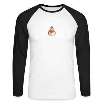 poule - T-shirt baseball manches longues Homme - blanc/noir - Devant - Nik (191cm)