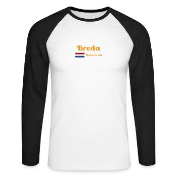 Breda Niederlande - Stilvolle Drucke - Unisex Baseballshirt langarm - Weiß/Schwarz - Vorne - Nik (191cm)