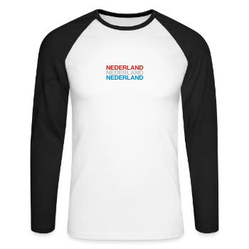NIEDERLANDE Nederland Pays-Bas Pays-Bas - T-shirt baseball manches longues Homme - blanc/noir - Devant - Nik (191cm)