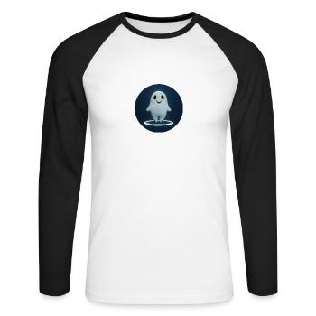 Little ghost levitating in space - Unisex Long Sleeve Baseball T-Shirt - white/black - Front - Nik (191cm)