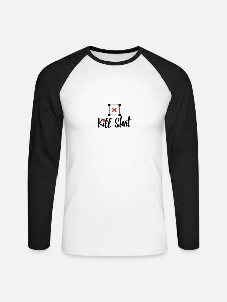 Kill shot - Unisex Long Sleeve Baseball T-Shirt - white/black