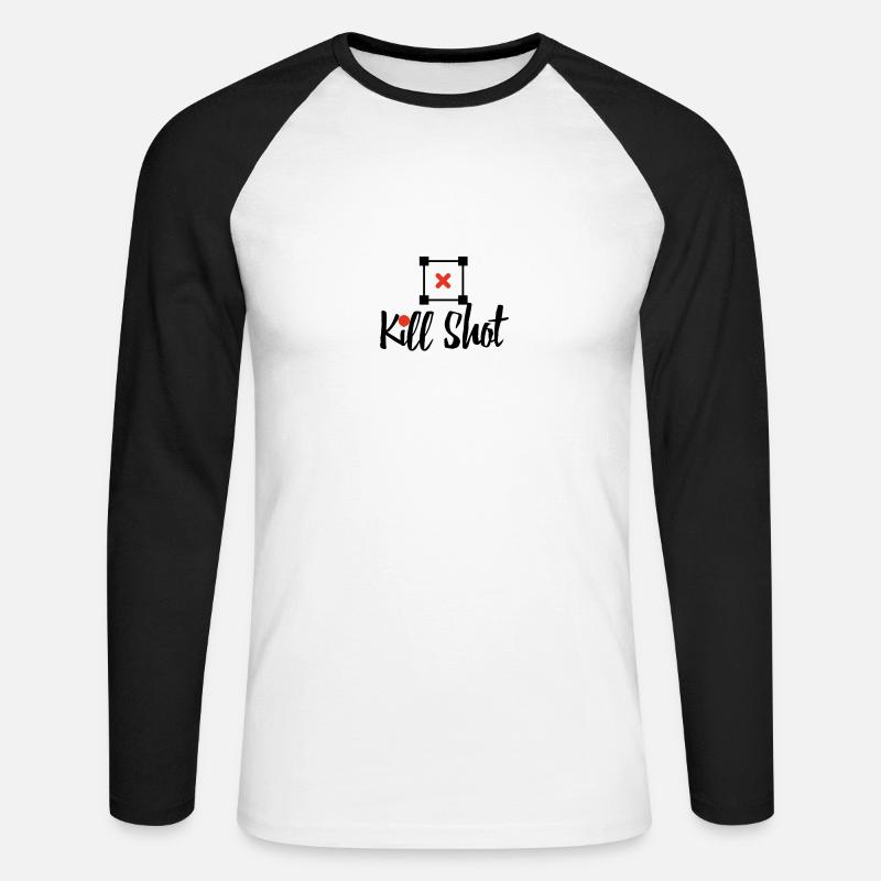 Kill Shot - Unisex Baseballshirt langarm - Weiß/Schwarz