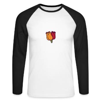 tulip - Unisex Long Sleeve Baseball T-Shirt - white/black - Front - Nik (191cm)