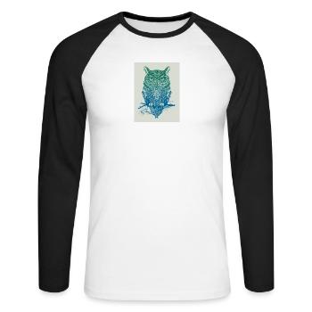 GoVoR_EULE - T-shirt baseball manches longues Homme - blanc/noir - Devant - Nik (191cm)