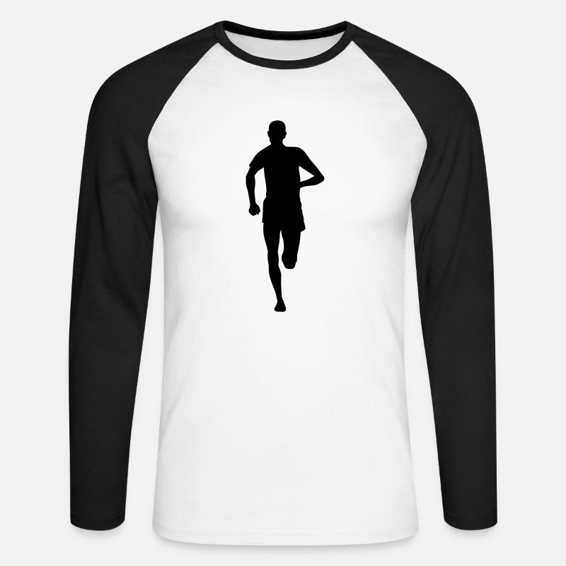 LAEUFER frontal - Unisex Baseballshirt langarm - Weiß/Schwarz