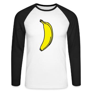 Banana - 3 Color Vector - Unisex Long Sleeve Baseball T-Shirt - white/black - Front - Nik (191cm)