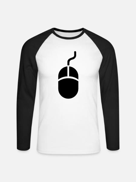 Mouse - Unisex Long Sleeve Baseball T-Shirt - white/black