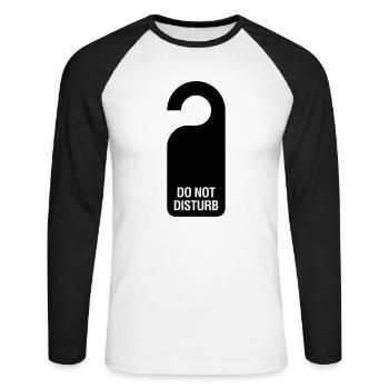 disturb - Unisex Long Sleeve Baseball T-Shirt - white/black - Front - Nik (191cm)