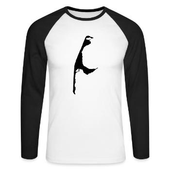 Sylt - Unisex Baseballshirt langarm - Weiß/Schwarz - Vorne - Nik (191cm)