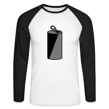 Getränkedose / can (3c) - Unisex Baseballshirt langarm - Weiß/Schwarz - Vorne - Nik (191cm)