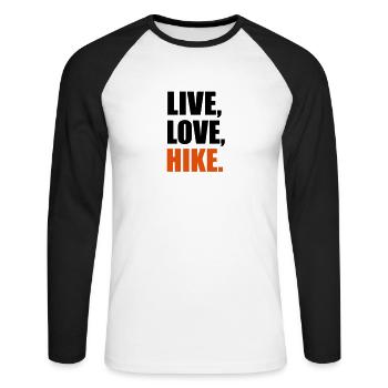 Hike - Unisex Long Sleeve Baseball T-Shirt - white/black - Front - Nik (191cm)