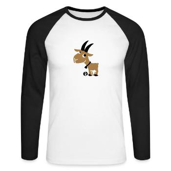 Goat - T-shirt baseball manches longues Homme - blanc/noir - Devant - Nik (191cm)