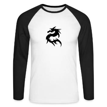 Dragon - Unisex Long Sleeve Baseball T-Shirt - white/black - Front - Nik (191cm)