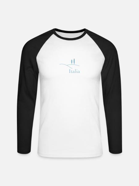 italia - Unisex Long Sleeve Baseball T-Shirt - white/black