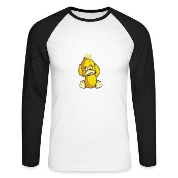 Qu’est-ce que le canard drôle et drôle cadeau - T-shirt baseball manches longues Homme - blanc/noir - Devant - Nik (191cm)