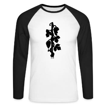 Silhouette Baies Reebe Raisin Idée de cadeau - T-shirt baseball manches longues Homme - blanc/noir - Devant - Nik (191cm)
