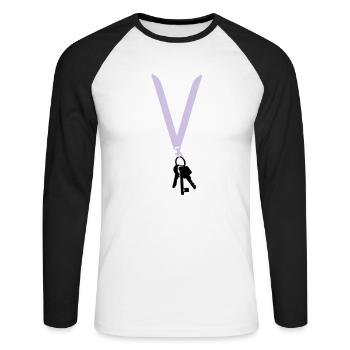 schluessel - Unisex Long Sleeve Baseball T-Shirt - white/black - Front - Nik (191cm)