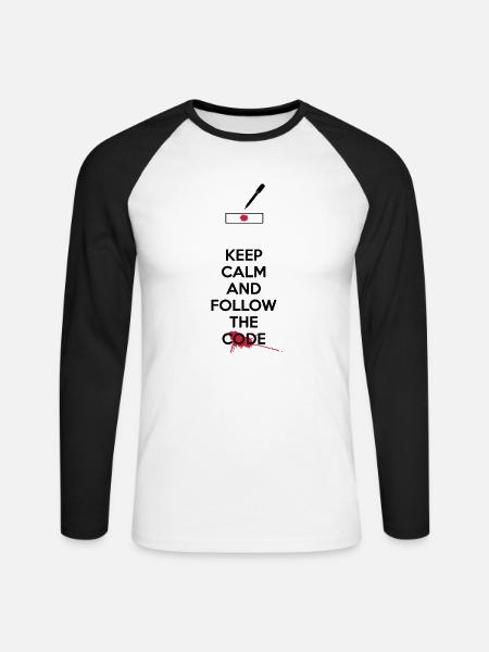 Dexter - Houd Kalm en volg de Black Code - Mannen baseballshirt lange mouw - wit/zwart