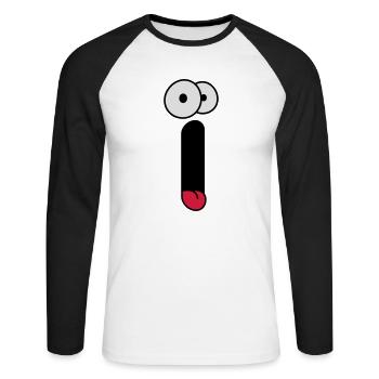 Scream Face - Unisex Baseballshirt langarm - Weiß/Schwarz - Vorne - Nik (191cm)