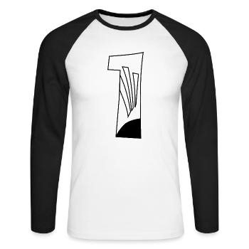 Creation Day 1 Coloring Page - T-shirt baseball manches longues Homme - blanc/noir - Devant - Nik (191cm)