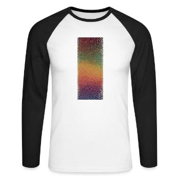 Graphiques en braille - T-shirt baseball manches longues Homme - blanc/noir - Devant - Nik (191cm)