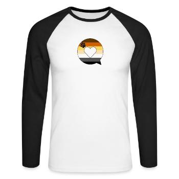 Sprechblase Bear Fetish Gay Pride LGBTIQ Queer - Unisex Baseballshirt langarm - Weiß/Schwarz - Vorne - Nik (191cm)