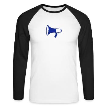 porte voix megaphone 2202 - T-shirt baseball manches longues Homme - blanc/noir - Devant - Nik (191cm)