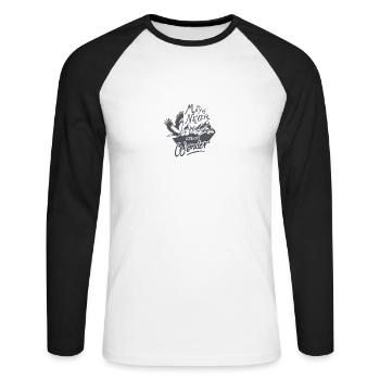 Mögen wir nie dein Wunder verlieren Mögen wir nie - Unisex Baseballshirt langarm - Weiß/Schwarz - Vorne - Nik (191cm)