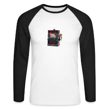 Zombie Hand Poker Zombie Hand Poker Inspiration sp - Unisex Baseballshirt langarm - Weiß/Schwarz - Vorne - Nik (191cm)
