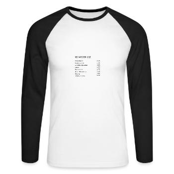 Kaffee2go - Unisex Baseballshirt langarm - Weiß/Schwarz - Vorne - Nik (191cm)