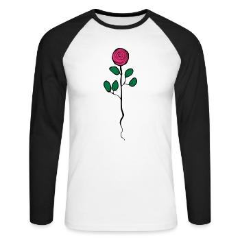 rose - Unisex Long Sleeve Baseball T-Shirt - white/black - Front - Nik (191cm)