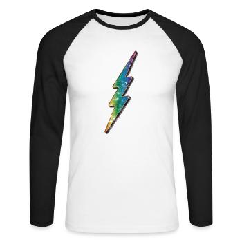 Blitz Flash Vintage - Unisex Long Sleeve Baseball T-Shirt - white/black - Front - Nik (191cm)