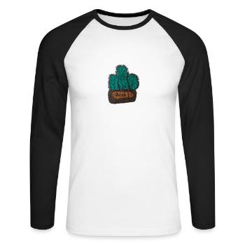 Cactus - Unisex Long Sleeve Baseball T-Shirt - white/black - Front - Nik (191cm)