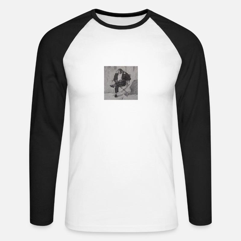8C662CFF 1AAF 47E6 B5FD CD4E92BFBA4B - Unisex Long Sleeve Baseball T-Shirt - white/black