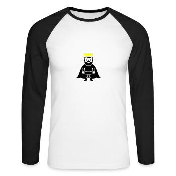 Roi - T-shirt baseball manches longues Homme - blanc/noir - Devant - Nik (191cm)