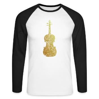 Viola (Ancient Gold) - Unisex Long Sleeve Baseball T-Shirt - white/black - Front - Nik (191cm)