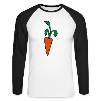 Carotte carotte - T-shirt baseball manches longues Homme - blanc/noir - Devant - Nik (191cm)