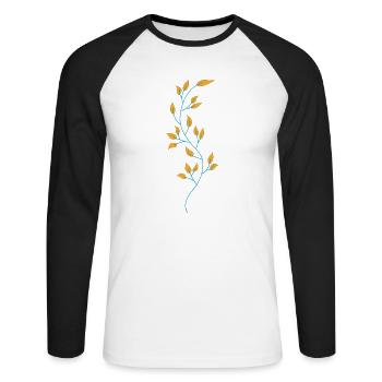 Flower Flower Plant - Unisex Long Sleeve Baseball T-Shirt - white/black - Front - Nik (191cm)