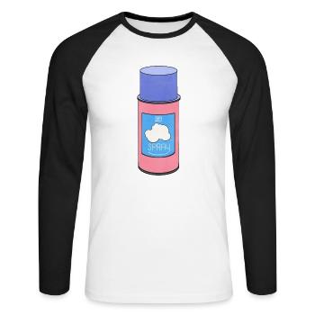 SKYSPRAY (en anglais seulement) - T-shirt baseball manches longues Homme - blanc/noir - Devant - Nik (191cm)