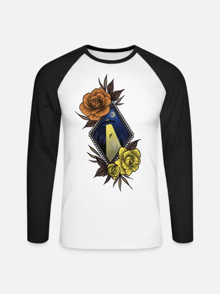 Ufo-Entführung - Unisex Baseballshirt langarm - Weiß/Schwarz