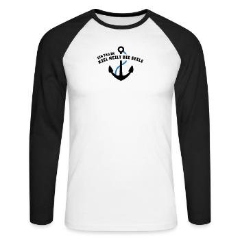 Kiel heilt die Seele - Unisex Baseballshirt langarm - Weiß/Schwarz - Vorne - Nik (191cm)