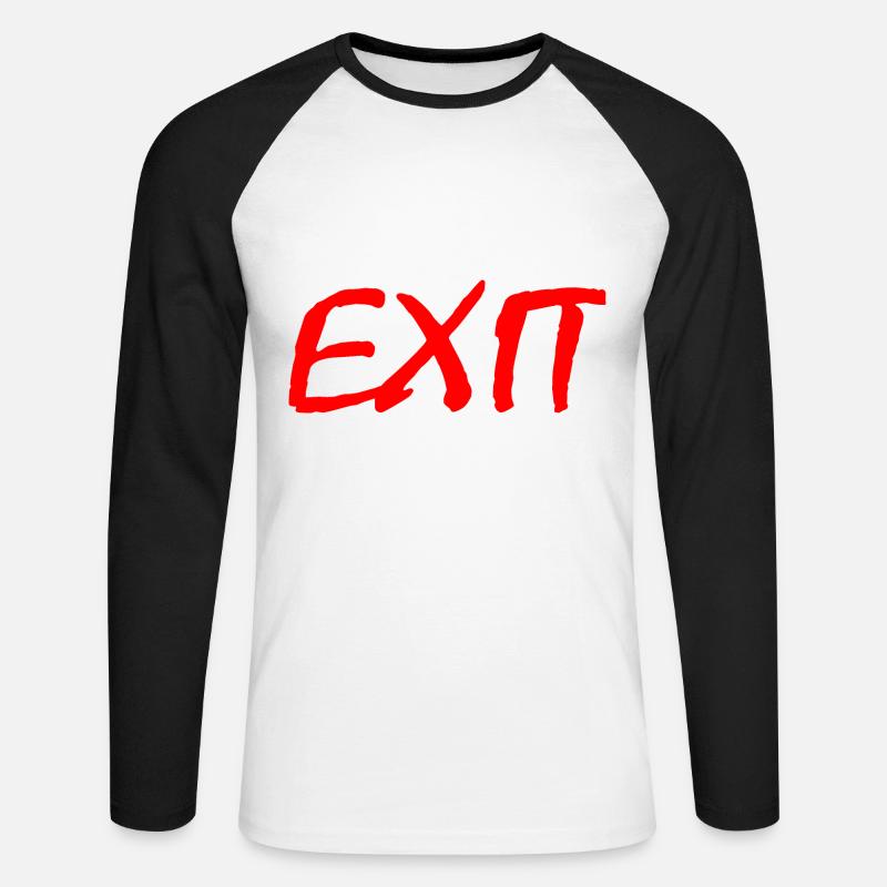 Exit - Unisex Baseballshirt langarm - Weiß/Schwarz